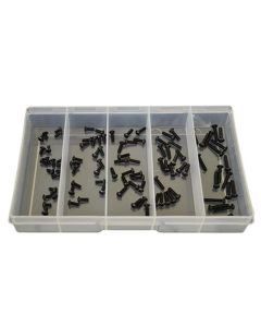 100 Piece M3 Button Socket Screw High Tensile Plain Black Uncoated Assortment Grab Kit112