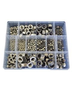 330 Piece M3 M4 M5 M6 M8 M10 M12 Hex + Nyloc Nut Stainless G304 Assortment Grab Kit11