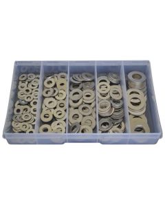 225 Piece 3/16" 1/4" 5/16" 3/8" 1/2" Flat Washer Stainless G304 Assortment Grab Kit125