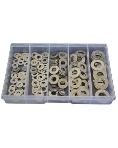 225 Piece 3/16" 1/4" 5/16" 3/8" 1/2" Flat Washer Stainless G316 Assortment Grab Kit129