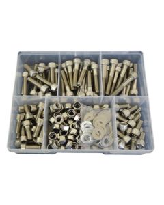 225 Piece M8 Socket Cap Nut Washer Stainless G304 Assortment Grab Kit12