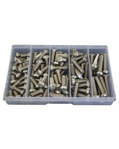 96 Piece M8 Button Post Torx (T40) Security Machine Screw Stainless G304 Assortment Grab Kit139