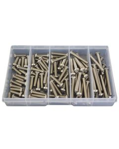 96 Piece M6 Button Post Torx (T30) Security Machine Screw Stainless G304 Assortment Grab Kit151