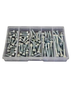 90 Piece M6 Socket Cap Screw High Tensile Zinc Assortment Grab Kit169