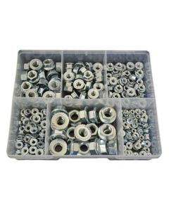 230 Piece M4 M5 M6 M8 M10 M12 Hex Flange Nut Zinc Assortment Grab Kit16