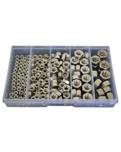 190 Piece M5 M6 M8 M10 M12 Hex Standard Nut Stainless G304 Assortment Grab Kit171