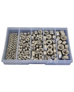 190 Piece M5 M6 M8 M10 M12 Hex Standard Nut Stainless G316 Assortment Grab Kit178