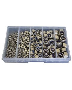 190 Piece M5 M6 M8 M10 M12 Nyloc Nut Stainless G304 Assortment Grab Kit184