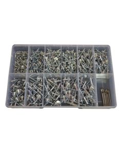 506 Piece 1/8" 5/32" 3/16" Large Flange Dome Rivet Aluminium Steel Assortment Grab Kit204