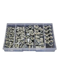 135 Piece M4 M5 M6 M8 M10 AL Series Flange Nutsert Zinc Assortment Grab Kit35