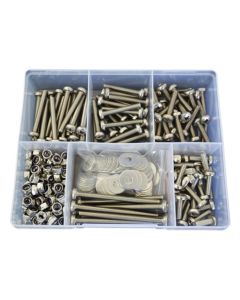 300 Piece M6 Pan Machine Screw Nut Washer Stainless G304 Assortment Grab Kit42