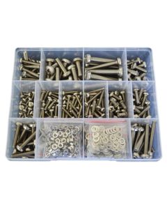 594 Piece M4 M5 M6 M8 Pan Machine Screw Nut Washer Stainless G304 Assortment Grab Kit48