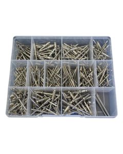 328 Piece 1/8" 5/32" 3/16" Dome Pop Rivet Stainless G304 Assortment Grab Kit56