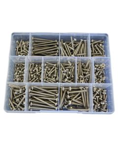 540 Piece 6g 8g 10g Pan + Countersunk Self Tapper Screw Stainless G316 Assortment Grab Kit57