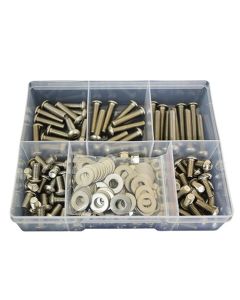 225 Piece 5/16" UNC Button Socket Nut Washer Stainless G304 Assortment Grab Kit91