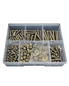 300 Piece 1/4" UNC Button Socket Nut Washer Stainless G304 Assortment Grab Kit92