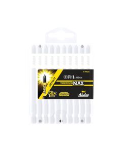 PH1 x 100mm Alpha ThunderMAX Impact Phillips Power Driver Bit - 10 Pack Handipak PH1100SMH