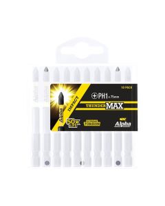 PH1 x 75mm Alpha ThunderMAX Impact Phillips Power Driver Bit - 10 Pack Handipak PH175SMH