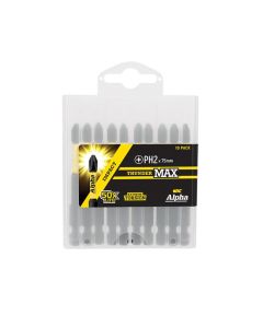 PH2 x 75mm Alpha ThunderMAX Impact Phillips Power Driver Bit - 10 Pack Handipak PH275SMH