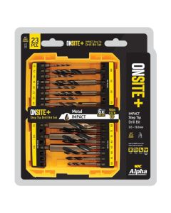 23 Pce 3mm - 13mm ONSITE Plus Impact Step Tip Drill Set Alpha SM23ST