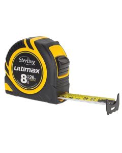 8m/26ft x 25mm Pro Double Sided Metric/Imperial Tape Measure Ultimax Sterling TMX8025I