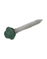 12g (5.50mm) x 50mm NEO Cottage Green Hex Flange Timber T17 Top Grip Roofing Screw Galvanised