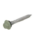 12g (5.50mm) x 50mm NEO Pale Eucalypt Hex Flange Timber T17 Top Grip Roofing Screw Galvanised