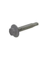 10g (4.80mm) x 25mm Basalt Hex Flange (5/16") Metal Self Drilling Cladding Screw Galvanised