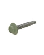 10g (4.80mm) x 25mm Pale Eucalypt Hex Flange (5/16") Metal Self Drilling Cladding Screw Galvanised