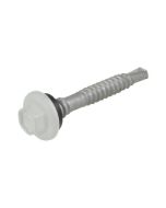 12g (5.50mm) x 39mm NEO Shale Grey Hex Flange (5/16") Metal Top Grip Roofing Screw Galvanised