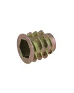 M8 x 13mm Metric Coarse Zinc Flange Threaded Timber Insert Nuts (8mm Key) Low Tensile