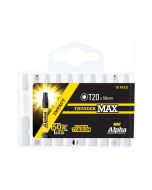 T20 x 50mm Alpha ThunderMAX Impact Torx Power Driver Bit - 10 Pack Handipak TX2050SMH